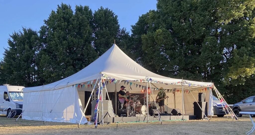 band in tent